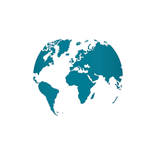 Blue Earth globe illustration focusing on Africa, Europe, and part of Asia on a white background.