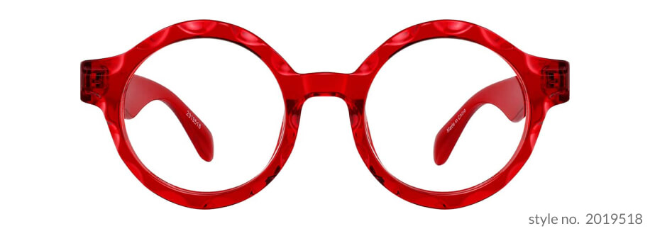 Red round eyeglasses, style no. 2019518.